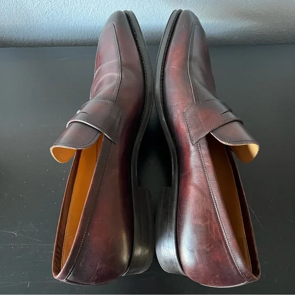 Magnanni Mens Cherry Brown Penny Loafer Size 14